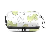 Funnt Dinosaurs Baby - Neceser de doble capa para mujeres y niñas, neceser de viaje, bolsa organizadora de maquillaje con compartimento para cepillos, multicolor, 27x15x14 cm/10.6x5.9x5.5 in, Neceser