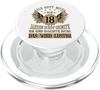 Funny 18 cumpleaños Cuando Dios me creó Hace 18 años Diseño PopSockets PopGrip para MagSafe