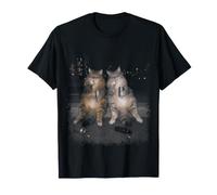 Funny 2 Fumando Noruega Bosque Gatos Bebiendo Cerveza Meme Camiseta