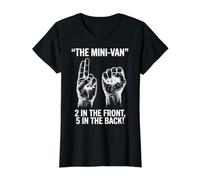 Funny 2 In The Front 5 In The Back Humor Minivan Mini Van Camiseta gráfica económica, Mujer, Negro, M