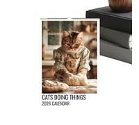 Funny 2026 Cat Wall Calendar - 12 Monthly Planner for Organization, Scheduling, School, Home Decoration with Humorous Feline Photos, Perfect for Organizations and Planning, 21cm