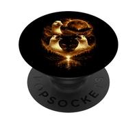 Funny 3 Howling Tonto Ganso en la Luna Llena de Sangre roja Hombres PopSockets PopGrip Adhesivo