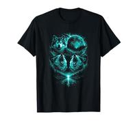 Funny 3 Howling Wolf En El Bosque Hielo Azul Luna Vintage Camiseta