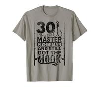 Funny 30 Year Old Fishing apparel Vintage Gift for Dad Men Camiseta