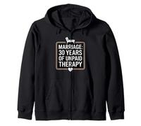Funny 30 Years of Marriage Therapy Humor Wedding Anniversary Sudadera con Capucha
