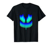 Funny 3D SmilingFace Aqua|Azul Oscuro Camiseta