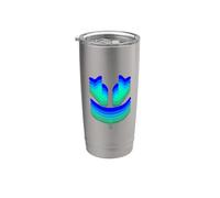 Funny 3D SmilingFace Cute - 3 colores azules Vaso térmico de acero inoxidable de doble pared