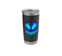Funny 3D SmilingFace Cute - 3 colores azules Vaso térmico de acero inoxidable de doble pared