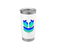 Funny 3D SmilingFace Cute - 3 colores azules Vaso térmico de acero inoxidable de doble pared