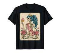 Funny 40th Birthday Skeleton Tarot Card Retro Gothic Graphic Camiseta gráfica económica