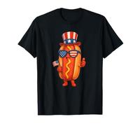 Funny 4th Of July Anime Hotdog Patriotic USA Flag Camiseta