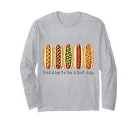 Funny 4th of July Bad Day To Be A Hot Dog BBQ Cookout Manga Larga