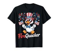 Funny 4th of July Firequacker Duck Fourth of July Patriotic Camiseta