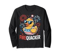 Funny 4th of July Firequacker Duck Fourth of July Patriotic Manga Larga