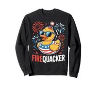 Funny 4th of July Firequacker Duck Fourth of July Patriotic Sudadera