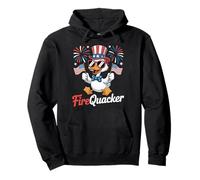 Funny 4th of July Firequacker Duck Fourth of July Patriotic Sudadera con Capucha