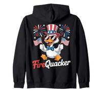 Funny 4th of July Firequacker Duck Fourth of July Patriotic Sudadera con Capucha