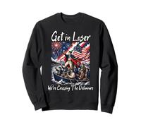 Funny 4th of July Get in Loser We're Crossing The Delaware Sudadera