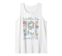 Funny 4th of July Goose Retro Independence Day Firequacker Camiseta sin Mangas