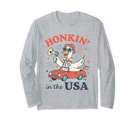 Funny 4th of July Goose Retro Independence Day Firequacker Manga Larga
