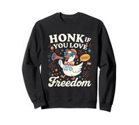 Funny 4th of July Goose Retro Independence Day Firequacker Sudadera