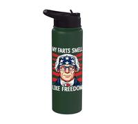 Funny 4th Of July My Farts Smell Like Freedom Stainless Steel Insulated Water Bottle