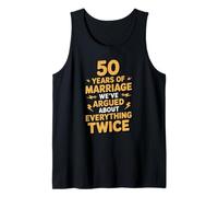 Funny 50 Years Marriage Argued Twice Wedding Anniversary Camiseta sin Mangas