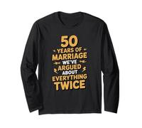 Funny 50 Years Marriage Argued Twice Wedding Anniversary Manga Larga