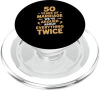 Funny 50 Years Marriage Argued Twice Wedding Anniversary PopSockets PopGrip para MagSafe