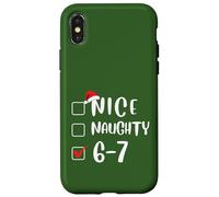 Funny 6-7 Meme Nice Naughty Six Seven Christmas Brain Rot Carcasa para iPhone X/XS