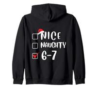Funny 6-7 Meme Nice Naughty Six Seven Christmas Brain Rot Sudadera con Capucha