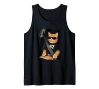 Funny 67 Cat Sunglasses Six Seven 6 7 Cat Meme Gen Alpha Camiseta sin Mangas