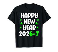 Funny 67 Feliz Año Nuevo 2026 Blanco Verde Letras Camiseta