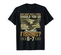Funny 67 Fishing Eagle USA Flag Six Seven Meme para Hombres y Mujeres Camiseta