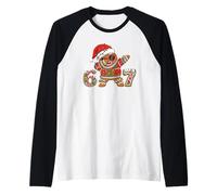 Funny 67 Gingerbread Six Seven Ice Cream Drip Christmas Meme Camiseta Manga Raglan