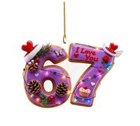Funny 67 Ornament 2026, Six Seven Slang Valentine's Day Ornaments, 2D Acrylic 6-7 Hanging Decorations for Home Party, 6 7 Meme Gifts