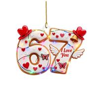 Funny 67 Ornament 2026, Six Seven Slang Valentine's Day Ornaments, 2D Acrylic 6-7 Hanging Decorations for Home Party, 6 7 Meme Gifts