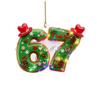 Funny 67 Ornament 2026, Six Seven Slang Valentine's Day Ornaments, 2D Acrylic 6-7 Hanging Decorations for Home Party, 6 7 Meme Gifts