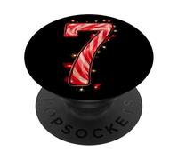 Funny 67 Six Seven Matching Christmas Candy Cane Lights PopSockets PopGrip Adhesivo