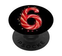 Funny 67 Six Seven Matching Christmas Candy Cane Lights PopSockets PopGrip Adhesivo