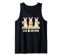 Funny 67 Six Seven Meme Bunny Día de Pascua Retro Cozy Rabbit Camiseta sin Mangas