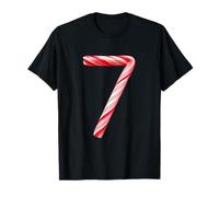 Funny 67 Six Seven Meme Christmas Matching Candy Cane Black Camiseta