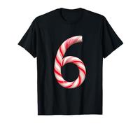 Funny 67 Six Seven Meme Christmas Matching Candy Cane Black Camiseta