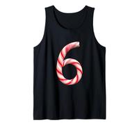 Funny 67 Six Seven Meme Christmas Matching Candy Cane Black Camiseta sin Mangas