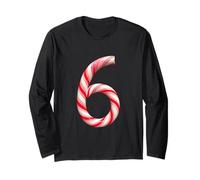 Funny 67 Six Seven Meme Christmas Matching Candy Cane Black Manga Larga