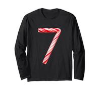 Funny 67 Six Seven Meme Christmas Matching Candy Cane Black Manga Larga