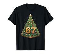 Funny 67 Six Seven Meme Christmas Vintage Tree Graphic Camiseta