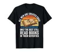 Funny 70th Birthday Dad Día del Padre Hombres Leer Libros Camiseta