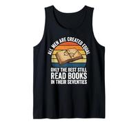 Funny 70th Birthday Dad Día del Padre Hombres Leer Libros Camiseta sin Mangas