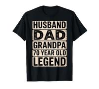 Funny 70th Birthday Husband Dad Grandpa Living Legend Men Camiseta